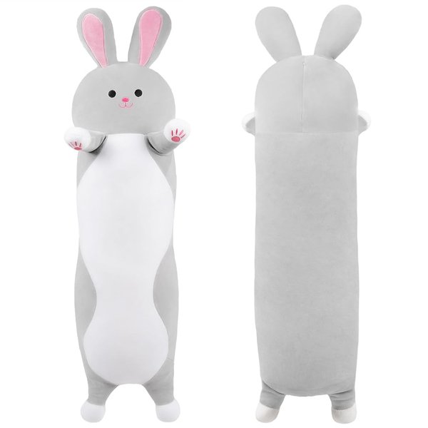 MIAOHAHA Long Plush Bunny Rabbit Toy Doll Stuffed Animal Rabbit Plush Pillow Hugging Pillow Gift for Kids and Girls (Gray Rabbit,70cm/27.5in)