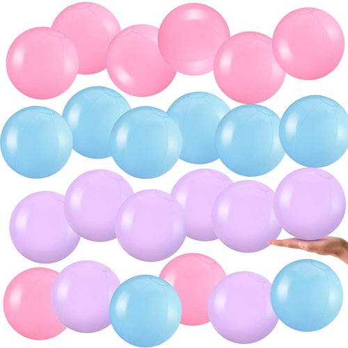 Yinder 24 Pieces Inflatable Beach Ball 6 Inches Mini Beach Balls for Ocean Under The Sea Party Decorations Summer Pool Toys Party Supplies