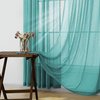 KOUFALL Teal Sheer Curtains 63 Inch Length for Bedroom 2 Panels Set Rod Pocket Faux Linen Window Decorative Drapes for Living Room Teen Girls Room Laundry Room 52x63 Inches Long