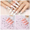 HINZIC 60PCS Bow Nail Charm 3D Silver Nail Bows 6 Styles Mini Alloy Bowknot Diamonds Butterfly Gems Christmas Wedding Prom Crystal Rhinestones Decoration for Women Girls Crafts DIY