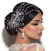 ULAPAN Wedding Headpiece Hair Combs Rhinestone Bridal Headbands for Bride Flowergirl Women Crystal Silver (Silver)
