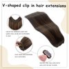 Clip in Hair Extensions Highlight #2T6P2 U Part Clip in 18 Inch 80g Balayage Dark Brown with Chocolate Brown One Piece Hairpieces Human Hair Clip in Extensions