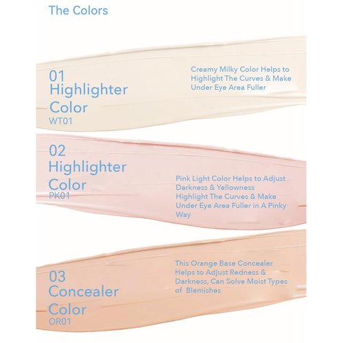 1PC AZTK Concealer Color Corretor Liquid Concealer With Sponge Head, Stay Long Lasting Moisturizing Liquid AZTK Makeup Facial Highlighter, Create Flawless Makeup (02#, 4.6g)