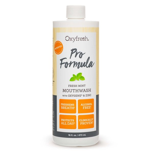 Premium Oxyfresh Pro Formula Fresh Mint Mouthwash – Patented Zinc Mouthwash for All Day Fresh Breath & Healthy Gums – Refreshing & Alcohol Free Mouthwash | 16oz