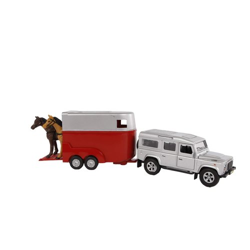 Kids Globe Land Rover Defender with Horse Trailer, Assorted Color