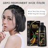 Bablabear MEIDU Black Hair Dye Shampoo, Semi-Permanent Gray Coverage for Women and Men, 3 in 1 with Natural Ingredients, Lasts 30 Days/500ml