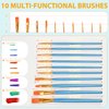72 Pcs Painting Brush Palette Set, 60 Pcs Paint Brushes with 12 Pcs Palettes for Kids or Adults to Create Art Paint Oil Watercolor