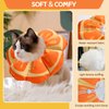 Avont Cat Cone Collar Soft, Adjustable Recovery E Collar Alternative for Cats Kittens Puppies, Elizabethan Neck Cone of Shame to Prevent Licking Biting After Surgery Protect Wounds -Tangerine(S)