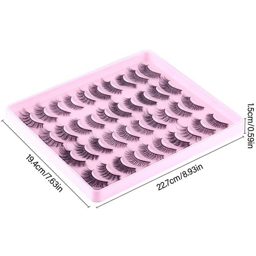 20 Pairs False Eyelashes, 3D Faux Mink Lashes Natural Look Wispy Fake Eyelashes 11-17MM Fluffy Volume Long Thick Lashes 20 Styles Mixed Pack