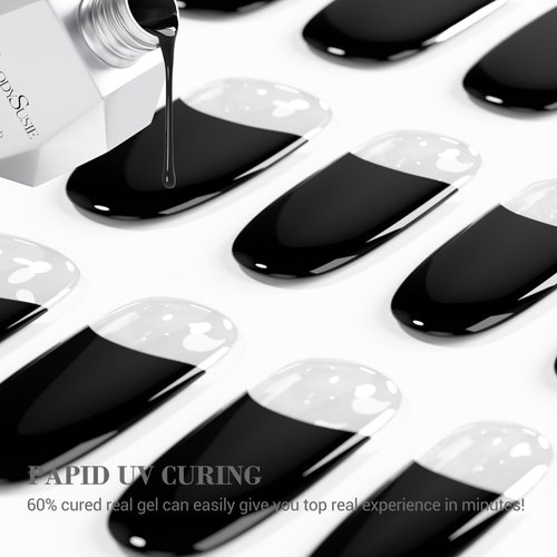 MelodySusie Semi Cured Gel Nail Strips (Pink French Tips)-20 PCS Designed Gold Line Gel Nail Stickers, Gel Nail Wraps - UV Light Required, Durable & Salon Quality