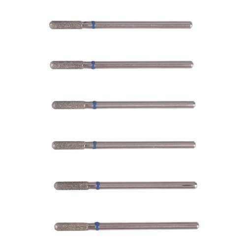 MZCMSL Cylinder Cuticle Drill Bits Set, 6pcs Round Top Russian Manicure Bits, 3/32 Shank efile Bit (Medium)