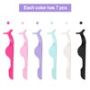42 Pieces False Eyelashes Applicator Tool Individual Package Plastic Eyelash Extension Tweezers Eyelash Auxiliary Remover Clip for Women Girls Makeup Tools, 6 Colors