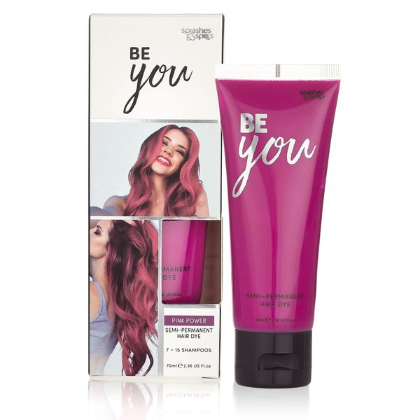 Semi-Permanent Pink Hair Dye - Vibrant 2.36 Oz. Tubes Temporary Hair Color - Ammonia and Peroxide Free -Vegan and 100% Cruelty-Free Toner - Lasts for 7-15 Shampoos - by Splashes and Spills
