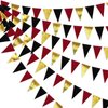 30 Ft Red Black and Gold Party Decorations Hanging Paper Triangle Banner Bunting Flag Pennant Garland for Graduation Birthday Bachelorette Engagement Wedding Bridal Shower Anniversary Casino Party
