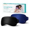 2PCS Cold Eye Mask - Cooling Eye Mask for Puffy Eyes, Hot & Cold Compress for Dark Circles, Dry Eyes, Eye Strain, Headache Relief, Migraines Reusable Gel Ice Pack, Weighted Sleep Mask(Black,Blue)