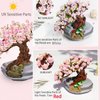 Building Blocks for Adults- Cherry Blossom Tree Building Toys, Bonsai Botanical Collection Toy Building Sets, Plants and Flowers DIY Home Decoration, Gifts for Women Kids (Not Compatible with Lego)
