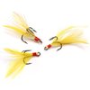 Fishing Round Bend Treble Hooks Black Nickel Hooks with Feather Dressed Fish Baits Tackle Accessory Size 6 50pcs