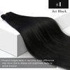 Sunny Hair Extensions Sew in Black Human Hair Weft Extensions Jet Black Sew in Hair Extensions Real Human Hair for Women Black Weft Hair Extensions Brazilian Hair Add Hair Volume 100G 20inch