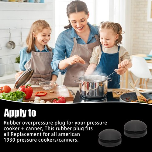 Rubber Pressure Cooker Plug Safety Device That Automatically Vents Steam（1930 - Overpressure Plug） - Fits All Our Pressure Cookers/Canners-2 PACK