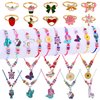 Faburo 30pcs Kids Jewelry for Girls, 10 Necklaces, 10 Rings, 10 Bracelets, Little Girls Jewelry Kids Unicorn Necklace Rings for girls, Kid Jewelry Bracelets Necklace Birthday Gift Age 2 4 6 8
