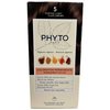 PHYTO Phytocolor Permanent Hair Color, 5 Light Brown, with Botanical Pigments, 100% Grey Hair Coverage, Ammonia-free, PPD-free, Resorcin-free, 0.42 oz.