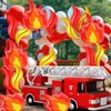12 Pcs Fire Balloons and Flame Balloons Aluminum Foil Fire Decorations Fireman Theme Party Balloons for Fire Firefighter Theme Party Fire Truck Birthday Party Supplies (Fire and Flame)