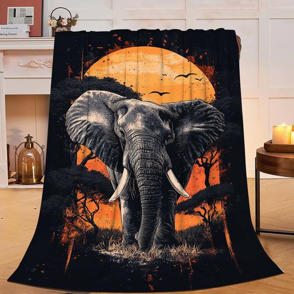 Elephant Throw Blanket Elephant Gifts for Kids Girls Boys Adults Women Men Soft Cozy Warm Plush Fluffy Fuzzy Fleece Blanket Birthday Festival Decor 40''X50''