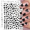 10 Sheets Heart Nail Stickers Glitter Shiny Love Nail Decals 3D Self Adhesive Nail Art Stickers Glitter Powder Effect Valentine's Day Hearts Designs DIY Valentines Manicure Decorations Accessories