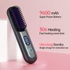 Cordless Hair Straightener Brush-Portable Straightening Comb,9600mAh Batt, Plasma Tech, 9 Temp-Settings&LED Display,for Travel&Home (Metallic Grey)