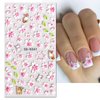 JMEOWIO 3D Embossed Flower Nail Art Stickers Decals Self-Adhesive Pegatinas Uñas 5D Summer Spring Floral Nail Supplies Nail Art Design Decoration Accessories 4 Sheets