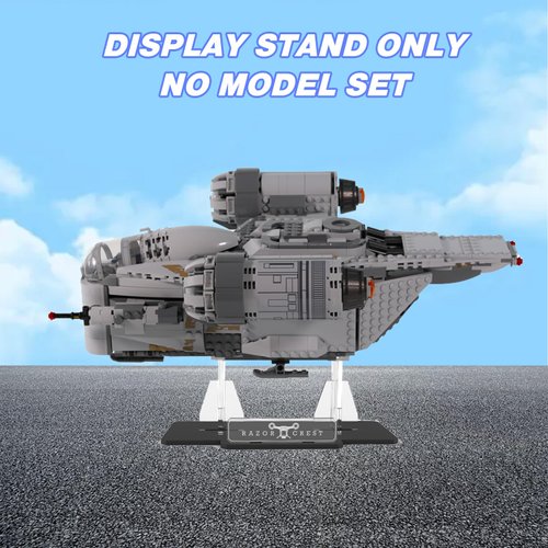 Mililier Acrylic Display Stand for Lego The Razor Crest 75292 Set,5 MM Transparent Clear Display Holder,Compatible with Lego 75292(Display Stand Only, Not Building Set)