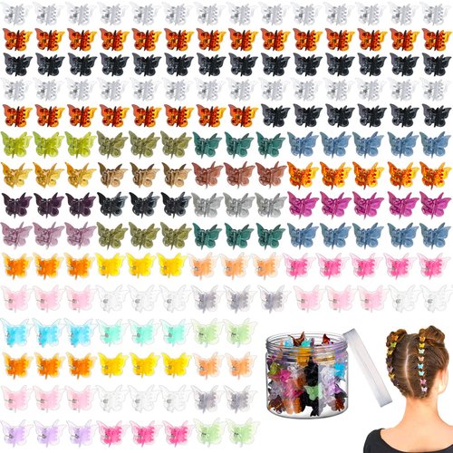 100 Pieces Butterfly Hair Clips Butterfly Clips for Hair 90s Girls Butterfly Clips Mini Hair Clips Butterfly with Box Mini Butterfly Clips Cute Clips Hair Accessories for Women (Mixed Colors)