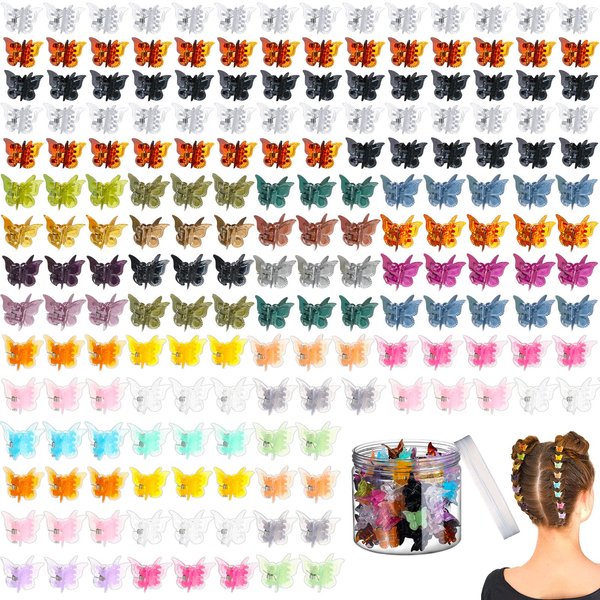 100 Pieces Butterfly Hair Clips Butterfly Clips for Hair 90s Girls Butterfly Clips Mini Hair Clips Butterfly with Box Mini Butterfly Clips Cute Clips Hair Accessories for Women (Mixed Colors)