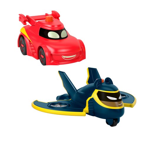 Fisher-Price DC Batwheels Light-Up 1:55 Scale Toy Cars 2-Pack, Redbird and Batwing, Preschool Pretend Play Ages 3+ Years