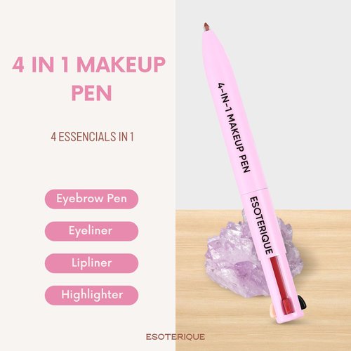ESOTERIQUE 4 in 1 Makeup Pen, Eyeliner, Lip Liner, Brow Pencil, and Highlighter in One Pencil, New Year Gift for Her, Easy-To-Apply and Compact for Travel - Cruelty-Free & Vegan, Shade 03