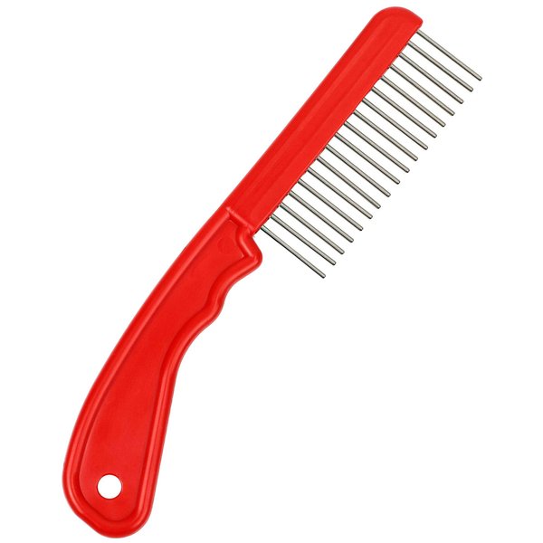 The Hair Doctor Extra Long Tooth Hair Comb 1 1/4 Inch with silky smooth rotating teeth to prevent hair damage (Beautiful Red)