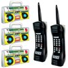 5 Pieces Inflatable Radio Boombox Inflatable Mobile Phone,Retro Mobile Phone for 80's 90's Party Decorations,Hip Hop Costume,Birthday Theme Party Photo