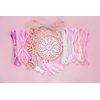 DIY Dream Catcher Kit Do It Yourself Craft kit for girls Creative Activity Birthday Party Favor Make Your own Diam 6.2"Pink Blush White Dreamcatcher