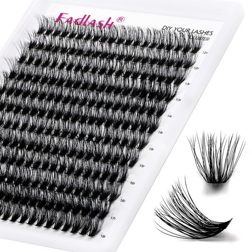 Lash Clusters 240pcs 40D 12-18mm Mixed Tray 3D Effect Volume Individual Lashes Cluster Eyelash Extensions Fluffy Soft D Curl Individual Lashes DIY Lash Extension Kit at Home (40D-0.07-D,12-18mm)