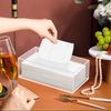 Phineoly Clear Acrylic Tissue Box Holder, Rectangle Dispenser Tissue Box Cover for Bathroom, Bedroom Dresser, Countertop, Desk