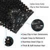 Caliee Jerry Curly Clip in Hair Extensions Real Human Hair Full Head 20Inch Natural Black 3B 3C Curly Hair Clip ins for Black Women Double Weft Natural Hair JC Curly 1B with 20 inch 120 G 7Pcs