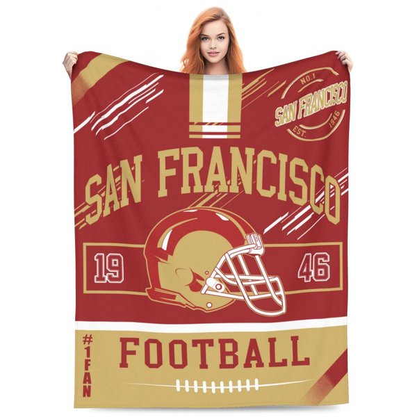 Lengchuan Football City Fan Gift Flannel Throw Blanket for Men Lightweight Comfort for Home Office Car or Camping Style1 60X50IN