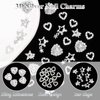YAEISM 30PCS Star Nail Charms 3D Crystal Heart Nail Charms Alloy Silver Nail Charms Shiny Starlight Nail Gems and Charms Jewelry Rhinestones for Women Nail Art and DIY Crafts Decoration