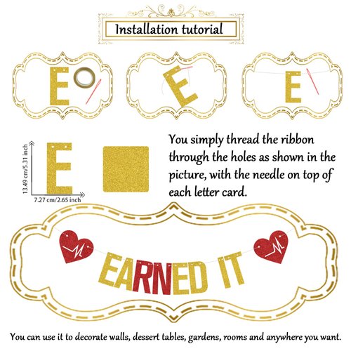 Earned It Banner, Congrats RN Graduation Party Decorations, Nursing School Graduation Decorations, Congrats 2024 Nurse Graduation Party Supplies