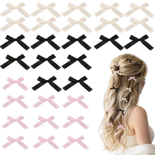 30PCS Bow Hair Clips Mini 3 Colors Women Girls Claw Clip Barrettes Y2k Braiding Hairclip Stylish ...
