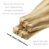 Tape in Hair Extensions Remy Human Hair Ombre Color Golden Brown Highlights Bleach Blonde Invisible Skin Wef 16inch 60g 20 Pieces Staight Tape ins for Fashion Women (16Inch #12p613 60g)
