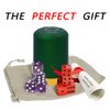 Dice Stacking Cup(Green) Set with 4 Pcs 19mm(Puple) and 5 Pcs 18mm(Red) Standard 6 Sided Dices, with Storage Bag-Magic Tricks Instruction