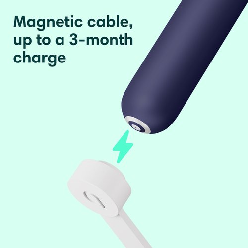 Quip Rechargeable Electric Toothbrush - Soft Bristle, Sonic Toothbrush with Magnetic Charging Cable & Habit Improving Timer - ADA Accepted Electric Toothbrush - Travel Toothbrush - Midnight, Plastic