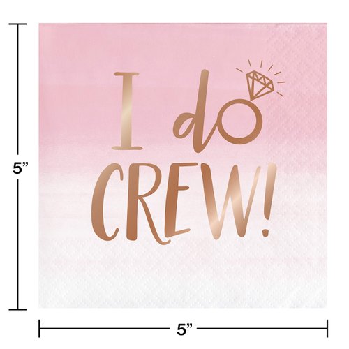 Creative Converting Rosé All Day I Do Beverage Napkins, 5", Pink
