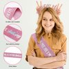 NQEUEPN Birthday Sash and Crown, Pink It's Me Hi i'm The Birthday Girl Sash and Crown Rhinestone Headband Hair Accessories for Women Girls Gift Birthday Decoration Party Favors